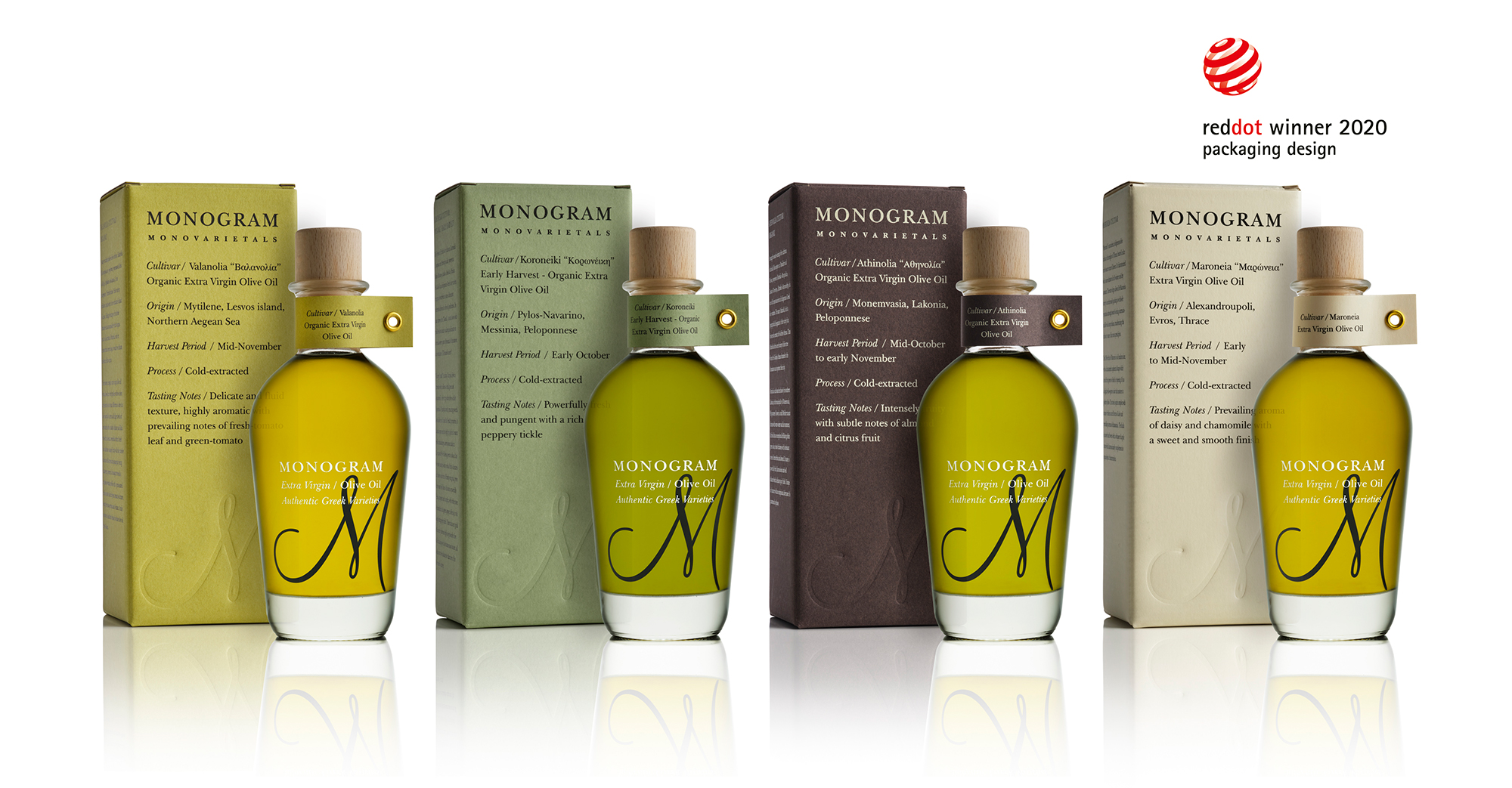 Monogram Monovarietal Olive Oil Packaging Design DKD
