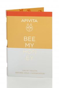 An image of Apivita Bee My Honey Eau de Toilette, packaging design y DKD.