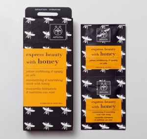 An image of Apivita Express Face Masks Packaging, designed by DKD.