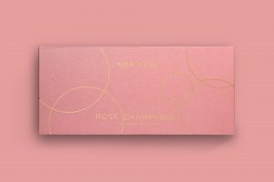 An image of Mon Reve Rose Champagne Eye Shadow Palette packaging, designed by DKD.