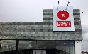 An image of Farmer's Republic Building Sign, designed by DKD.