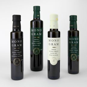 An image of Mild & Intense Flavor Monogram Olive Oil, by DKD.