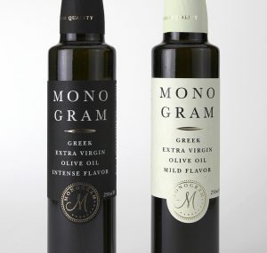 An image of Mild & Intense Flavor Monogram Olive Oil, by DKD.