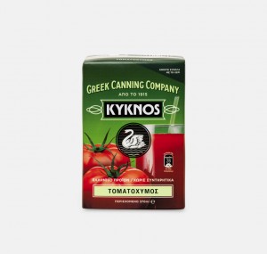 An image of Kyknos Tomato Juice Packaging, designed by DKD.