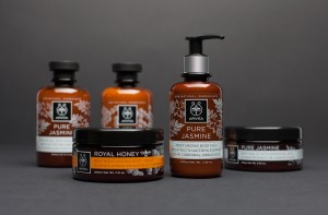 An image of APIVITA jasmine series packaging, designed by DKD.