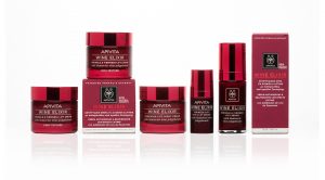 An image of Apivita' wine elixir face care packaging, designed by DKD.