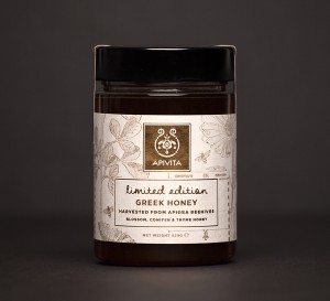 An image of APIVITA Honey Packaging, designed by DKD.