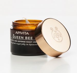 An image of Apivita anti-wrinkle packaging design for Queen Bee, by DKD.