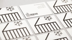 An image of Snowcage Records Business Cards, designed by DKD.