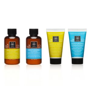 An image of APIVITA Travel Size Hair Care Packaging, designed by DKD.