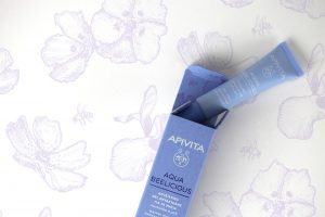 An image of Apivita Aqua Beelicious face care products, designed by DKD.