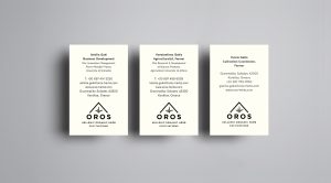 An image of Oros Business Cards, designed by DKD.