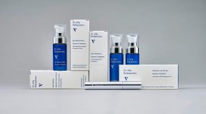 An image of Dr. Villy Rodopoulou skincare packaging, designed by dkd studio.