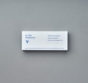 An image of Dr. Villy Rodopoulou skincare packaging, designed by dkd studio.
