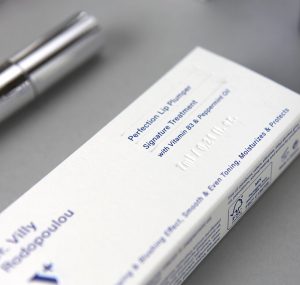 An image of Dr. Villy Rodopoulou skincare packaging, designed by dkd studio.