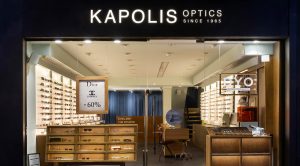 An image of Kapolis Optics Store front, designed by DKD Studio.