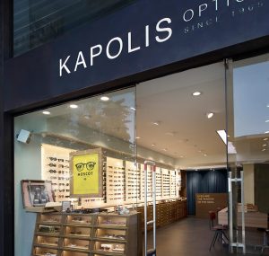 An image of Kapolis Optics Store front, designed by DKD Studio.