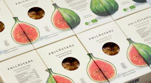 An image of Philosykos fig packaging, designed by dkd studio.